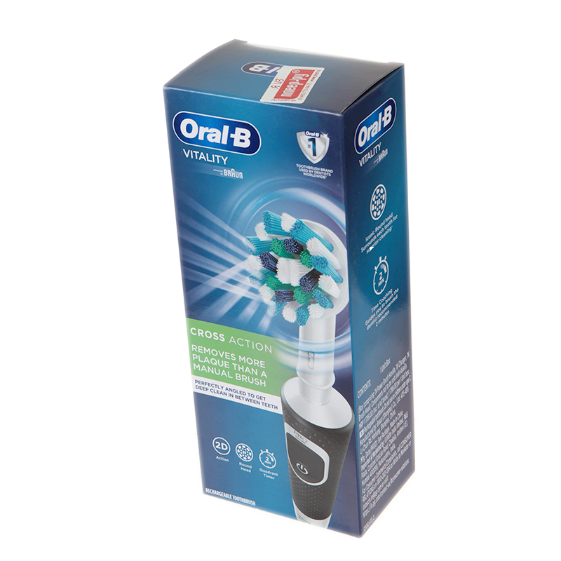 Зубная электрощетка Braun Oral-B Vitality D100.413.2 Cross Action Black электрическая зубная щетка oral b vitality pro d103 413 3 black подарочный набор тип 3708