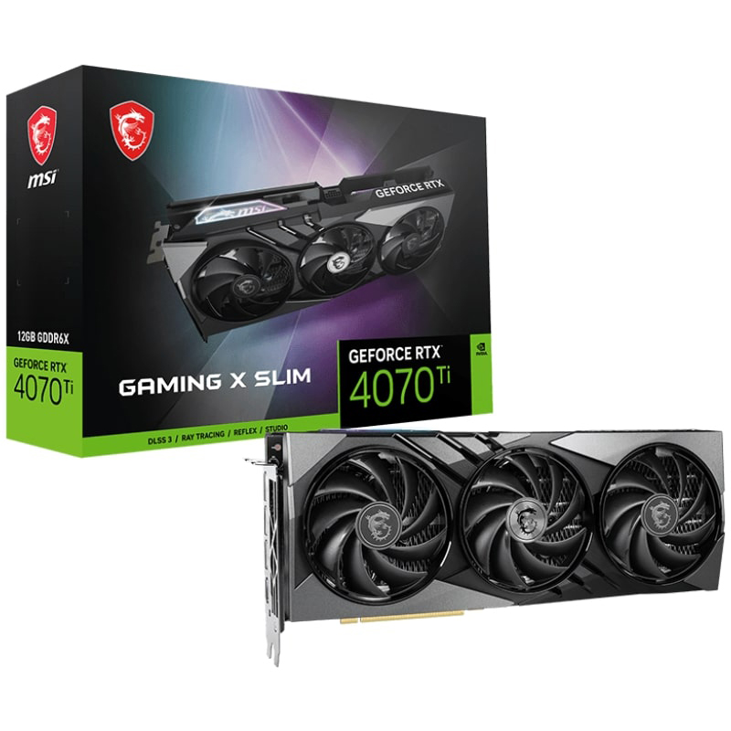 фото Видеокарта msi geforce rtx 4070 ti gaming x slim 12g 2730mhz 12288mb 21000mhz 192 bit hdmi 3xdp