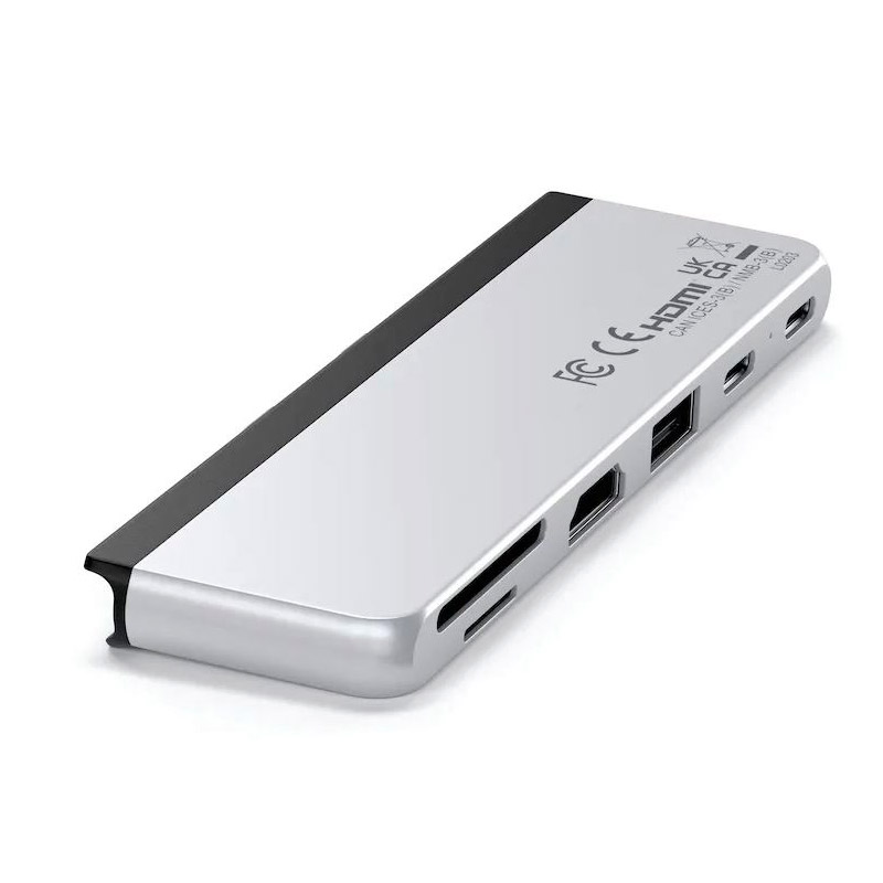 Хаб USB Satechi Dual USB-C Hub For Surface Pro 9 Silver ST-HSP9P хаб usb satechi thunderbolt 4 slim hub space grey st t4shm eu