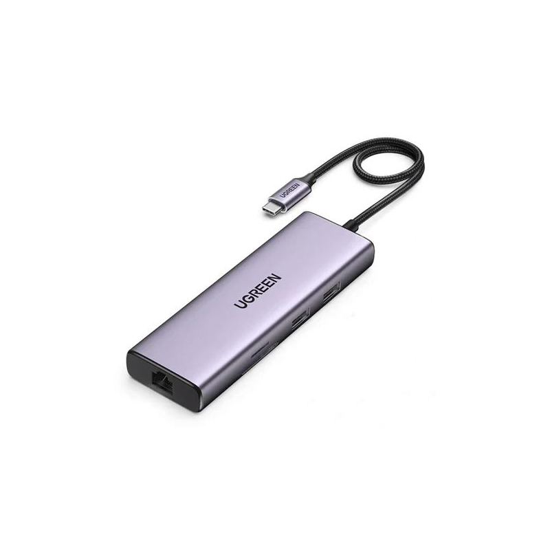 Конвертер Ugreen CM511 USB-C - HDMI+3xUSB 3.0 A+PD Silver 15596 ugreen cm180