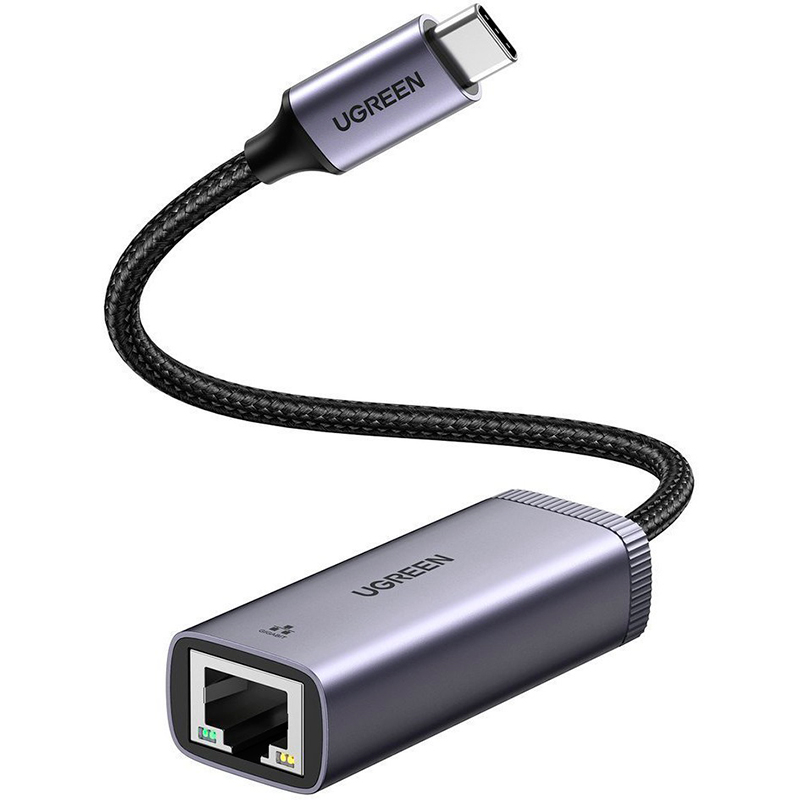 Сетевая карта Адаптер Ugreen CM483 USB-C Gigabit Ethernet Adapter Grey 40322 сетевая карта ugreen ug 20255 usb 3 0 lan rj 45 giga ethernet card