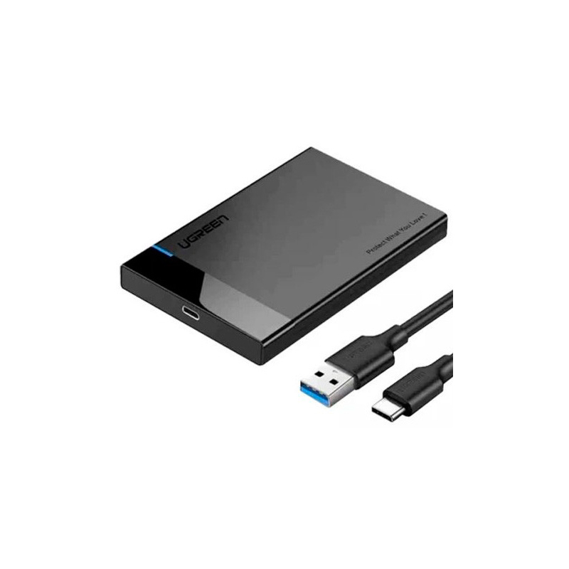 Внешний корпус Ugreen US221 USB-C 3.1 To 2.5 SATA Hard Drive Enclosure Black 60735 wd green 480gb pc ssd sata 6gb s 2 5in solid state drive wds480g2g0a