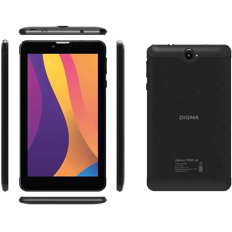 фото Планшет digma optima 7258c (unisoc t310 2.0ghz/2048mb/32gb/4g/gps/wi-fi/bluetooth/cam/7.0/1024x600/android)