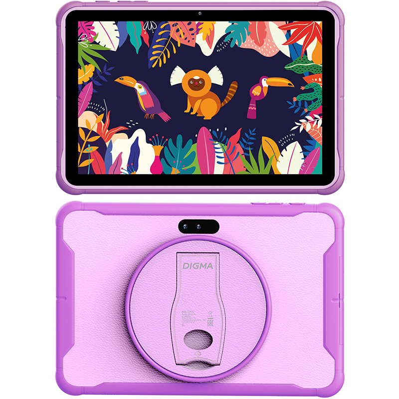 Планшет Digma Kids 1247C Purple (Unisoc T310 2.0Ghz/4096Mb/64Gb/4G/GPS/Wi-Fi/Bluetooth/Cam/10.1/1280x800/Android)