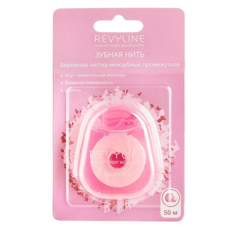 

Зубная нить Revyline Bubble Gum вощеная 50m 7405, 7405