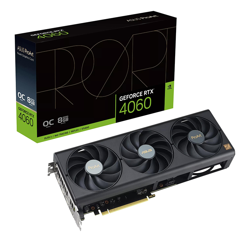 фото Видеокарта asus proart geforce rtx 4060 oc edition 8gb gddr6 2580mhz pci-e 4.0 8192mb 17000mhz 128-bit hdmi 3xdp proart-rtx4060-o8g