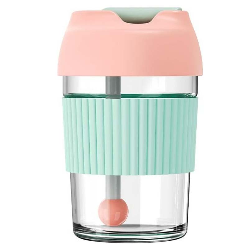 фото Стакан-непроливайка kiss kiss fish rainbow bobo cup 365ml pink-green g-u36w-176