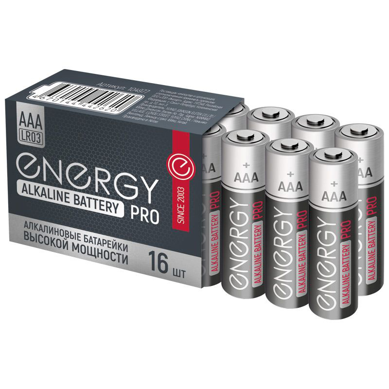 Батарейка ААА - Energy Pro LR03/16S (16 штук) 104977 батарейка pkcell lr41 ag3 ag3 10b 10 штук