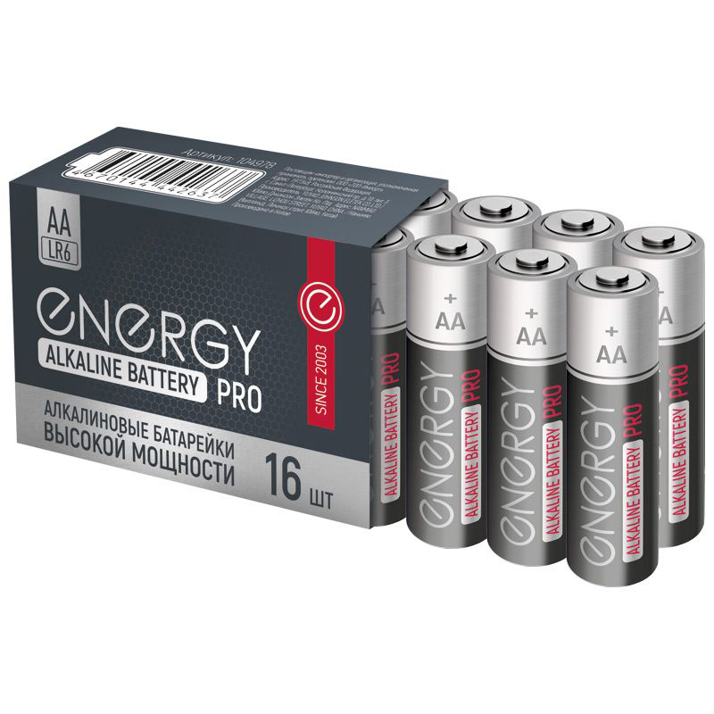 Батарейка АА - Energy Pro LR6/16S (16 штук) 104978 батарейка energy pro lr6 16s типоразмер аа 16 шт