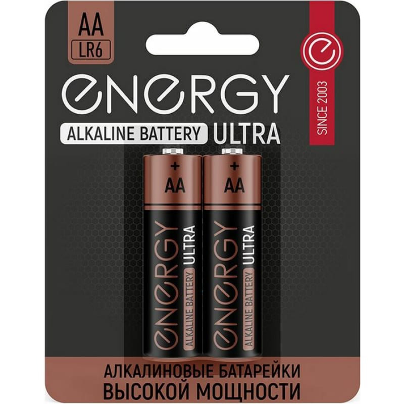 Батарейка АА - Energy Ultra LR6/2B (2 штуки) 104403 батарейка energy pro lr6 16s типоразмер аа 16 шт