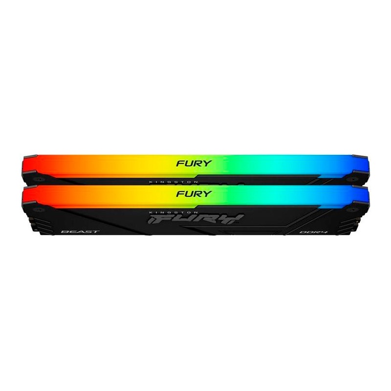 фото Модуль памяти kingston fury beast black rgb ddr4 dimm 3200mhz pc25600 cl16 - 32gb kit (2x16gb) kf432c16bb12ak2/32