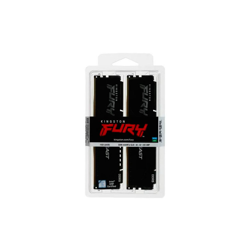 фото Модуль памяти kingston fury beast black ddr5 dimm 6000mhz pc48000 cl40 - 16gb kit (2x8gb) kf560c40bbk2-16