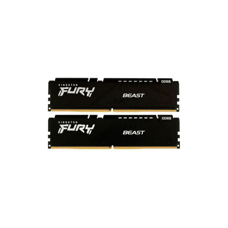 Модуль памяти Kingston Fury Beast Black DDR5 DIMM 6000Mhz PC48000 CL40 - 16Gb Kit (2x8Gb) KF560C40BBK2-16 память оперативная kingston 16gb ddr4 dimm 1gx8 fury beast black kf426c16bb1 16