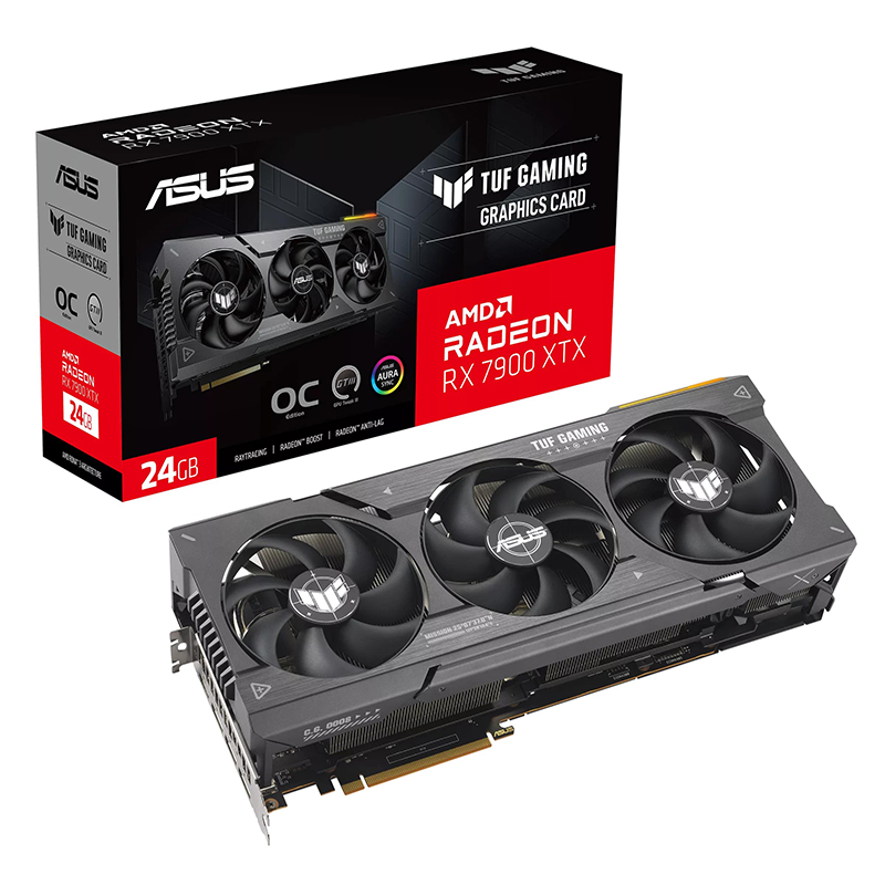 фото Видеокарта asus tuf gaming radeon rx 7900 xtx oc edition 24gb 2395mhz pci-e 4.0 24576mb 20000mhz 384-bit 3xdp hdmi tuf-rx7900xtx-o24g-gaming