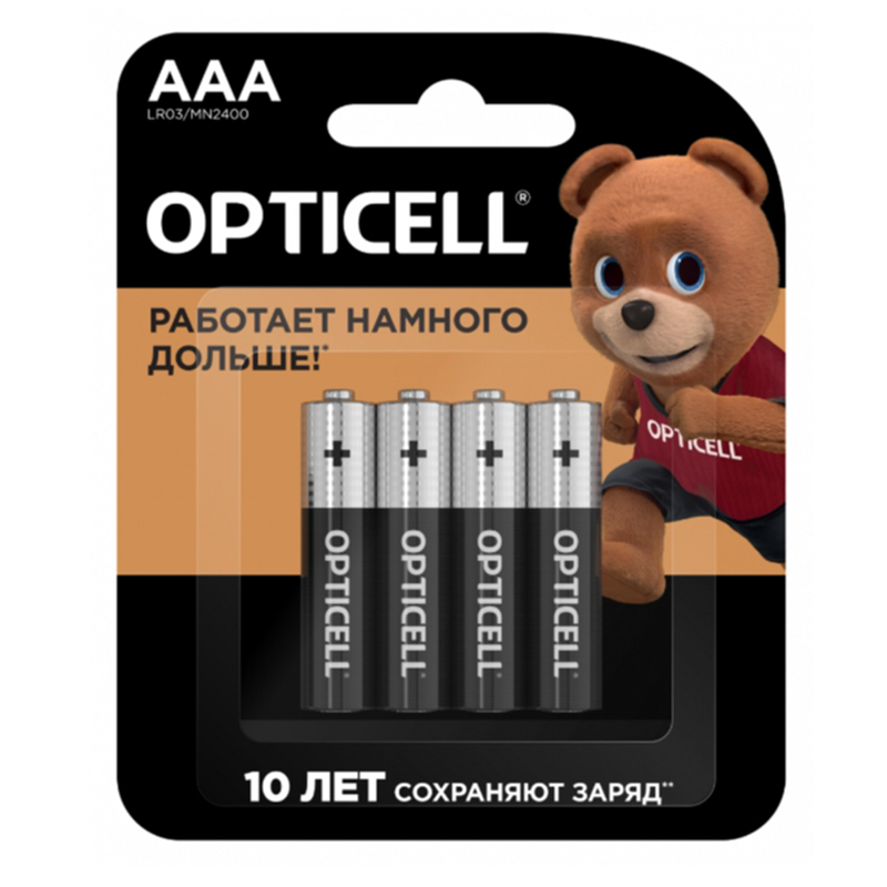 Батарейка AAA - Opticell Basic LR03 BL4 (4 штуки) 5051002 батарейка duracell lr6 2bl basic 40 120 01 00006103