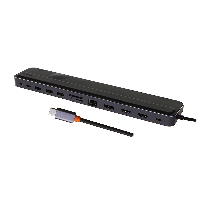  USB Baseus EliteJoy Gen2 12-Port Type-C - 2xHDMI+3xUSB 3.0+PD+DP+SD/TF+RJ45+Type-C+3.5mm Dark Grey WKSX030213