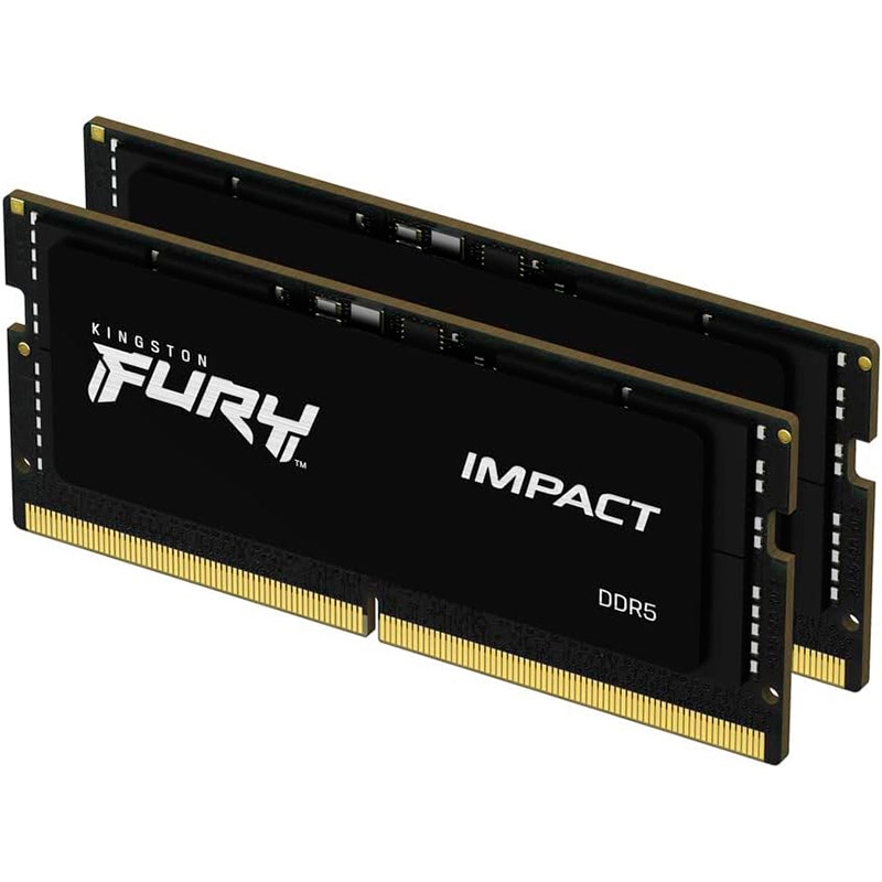 фото Модуль памяти kingston fury impact black ddr5 so-dimm 6400mhz pc-48000 cl38 - 32gb (2х16gb) kf564s38ibk2-32