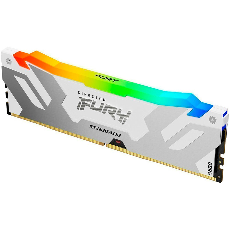Модуль памяти Kingston Fury Renegade White RGB DDR5 DIMM 6800MHz PC-54400 CL36 - 16Gb KF568C36RWA-16 модуль памяти ddr 4 dimm 16gb 8gbx2 3600mhz ocpc x3 rgb mmx3a2k16gd436c18w rgb cl18 white