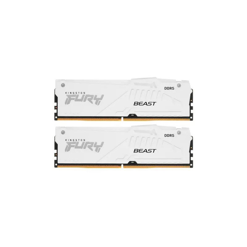 фото Модуль памяти kingston fury beast white rgb ddr5 dimm 5600mhz pc-41600 cl40 - 64gb (2х32gb) kf552c40bwak2-64