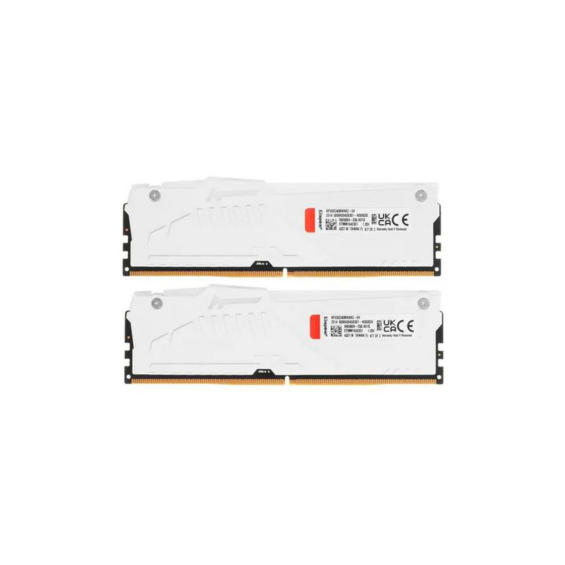 фото Модуль памяти kingston fury beast white rgb ddr5 dimm 5600mhz pc-41600 cl40 - 64gb (2х32gb) kf552c40bwak2-64