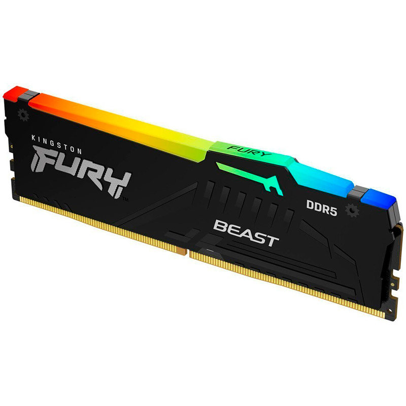 Модуль памяти Kingston Fury Beast Black EXPO RGB DDR5 DIMM 5600MHz PC-44800 CL36 - 32Gb KF556C36BBEA-32 модуль памяти kingston fury beast black expo ddr5 dimm 6000mhz pc 48000 cl36 32gb 2х16gb kf560c36bbek2 32