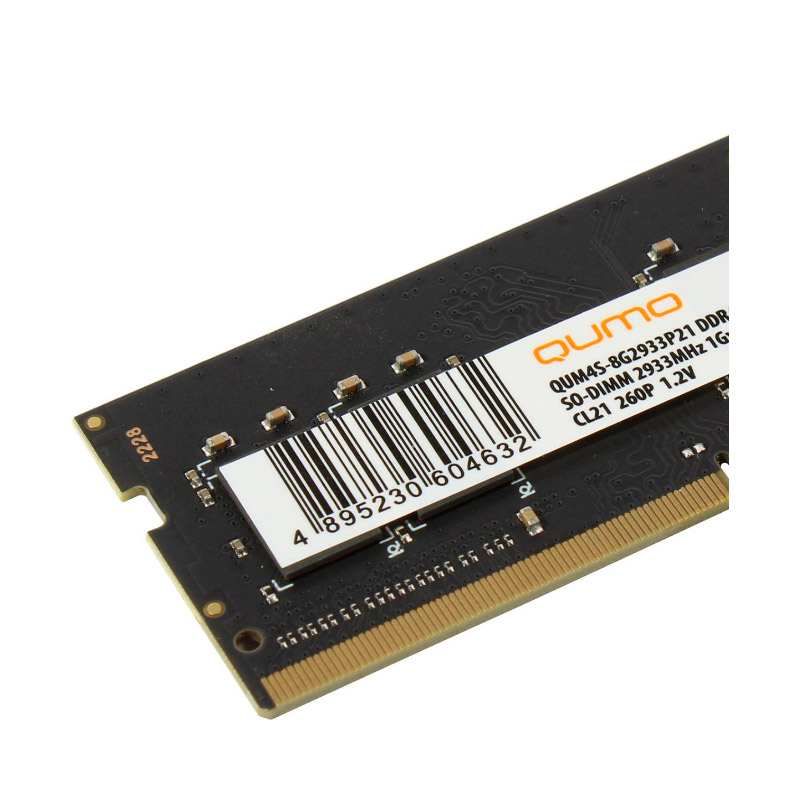 фото Модуль памяти qumo ddr4 so-dimm 2933mhz pc4-23400 cl21 - 8gb qum4s-8g2933p21