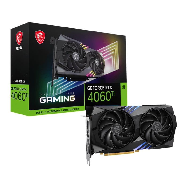 фото Видеокарта msi geforce rtx 4060 ti gaming 16g 2535mhz pci-e 16384mb 18000mhz 128-bit 2xhdmi 2xdp