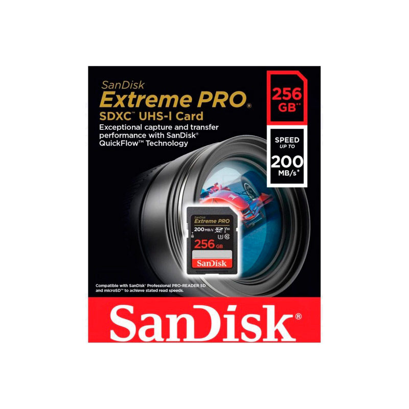 фото Карта памяти 256gb - sandisk sdxc uhs-1 sdsdxxd-256g-gn4in