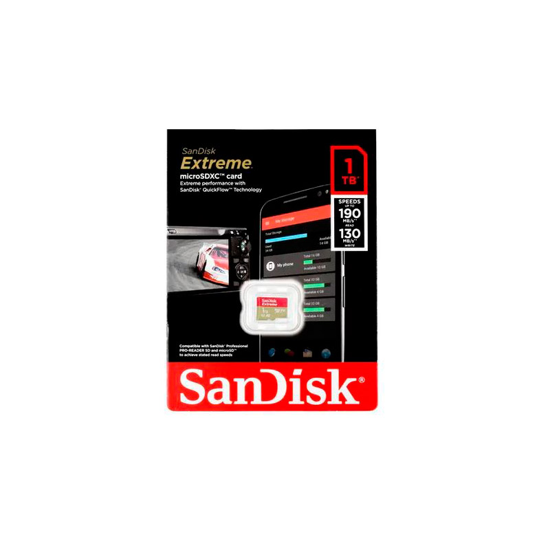 Карта памяти 1Tb - SanDisk Extreme Micro Secure Digital XC Class 10 UHS-I W130 SDSQXAV-1T00-GN6MN карта памяти sandisk micro sdxc 256гб extreme sdsqxav 256g gn6gn