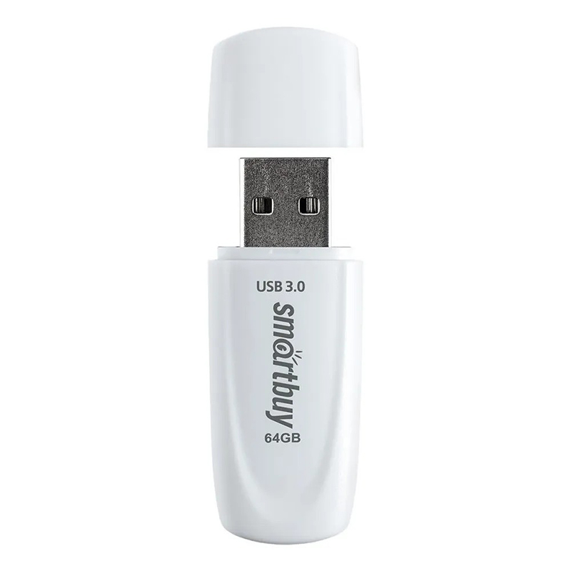 USB Flash Drive 64Gb - SmartBuy Scout USB 3.1 White SB064GB3SCW usb flash drive 64gb smartbuy crown white sb64gbcrw w