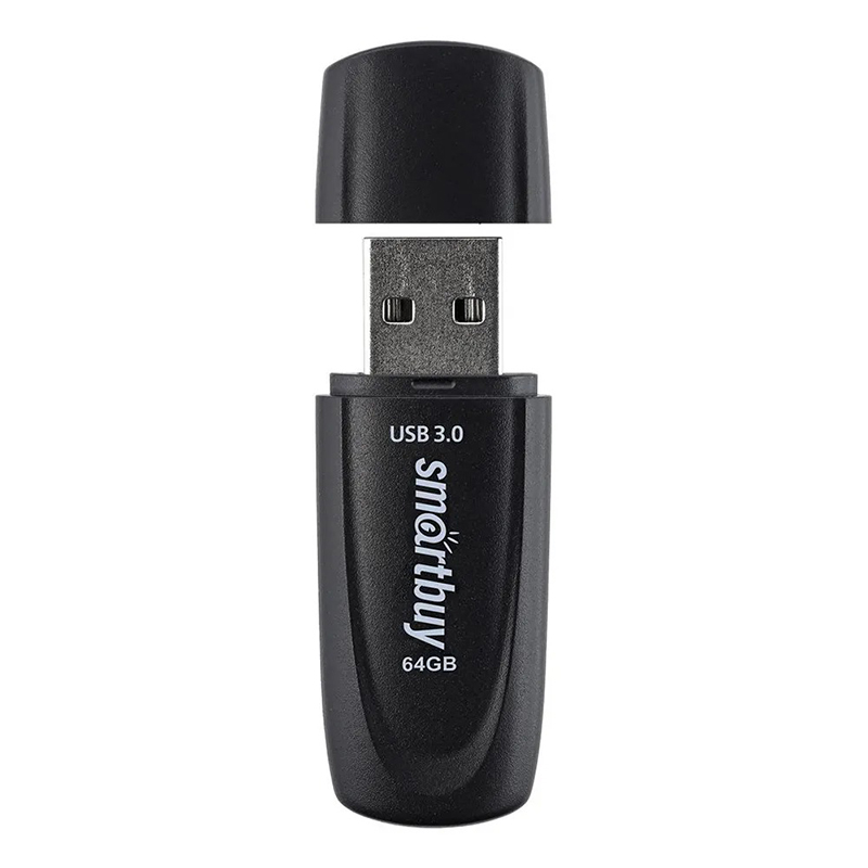 USB Flash Drive 64Gb - SmartBuy Scout USB 3.1 Black SB064GB3SCK usb flash drive 64gb smartbuy mc5 kitty usb pink sb064gbmc5