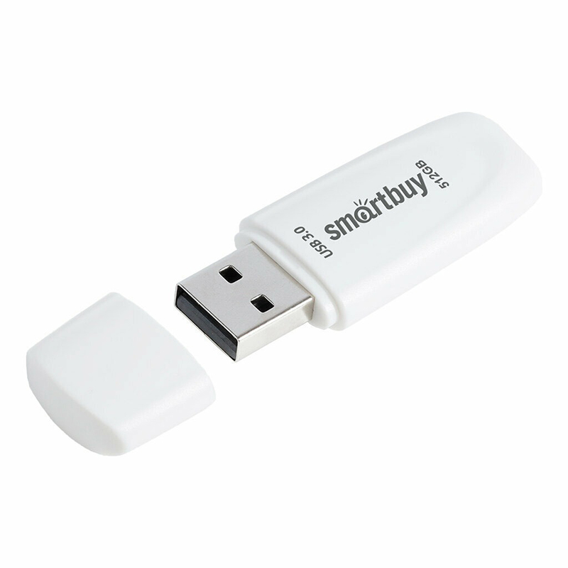 фото Usb flash drive 512gb - smartbuy scout usb 3.1 white sb512gb3scw