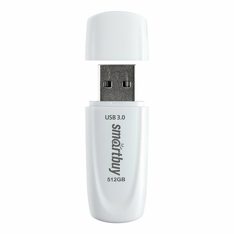 USB Flash Drive 512Gb - SmartBuy Scout USB 3.1 White SB512GB3SCW usb flash drive 16gb smartbuy easy white sb016gbew