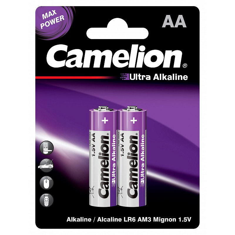 Батарейка АА - Camelion Ultra LR6-BP2UT (2 штуки) батарейка аа camelion ultra lr6 bp2ut 2 штуки