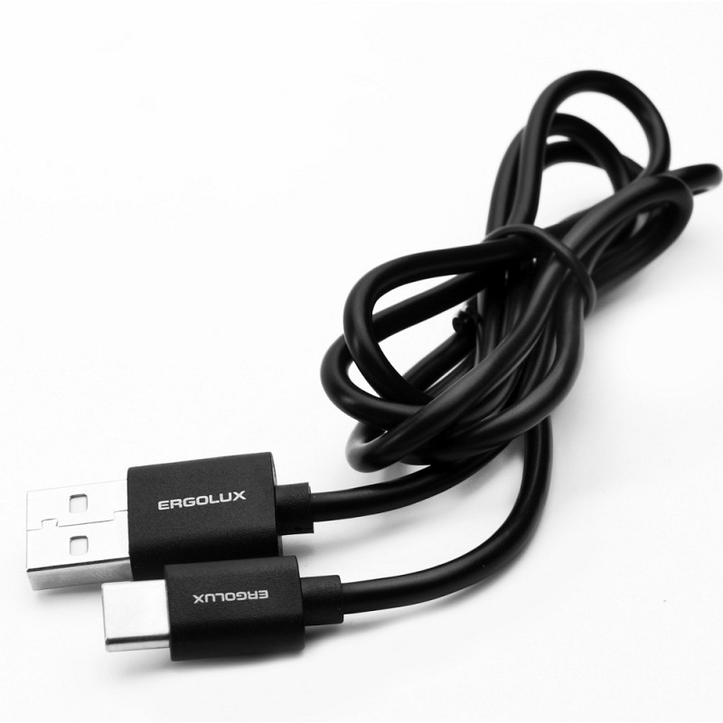 цена Аксессуар Ergolux Промо USB - Type-C 2А 1m Black ELX-CDC02P-C02