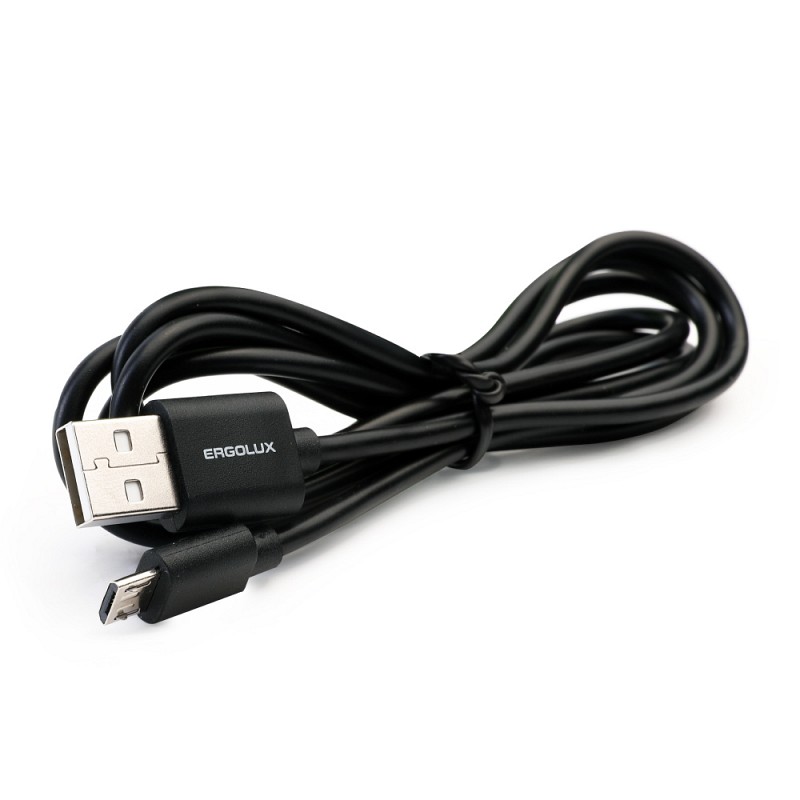 цена Аксессуар Ergolux USB - Micro-USB 3А 1.2m Black ELX-CDC01-C02