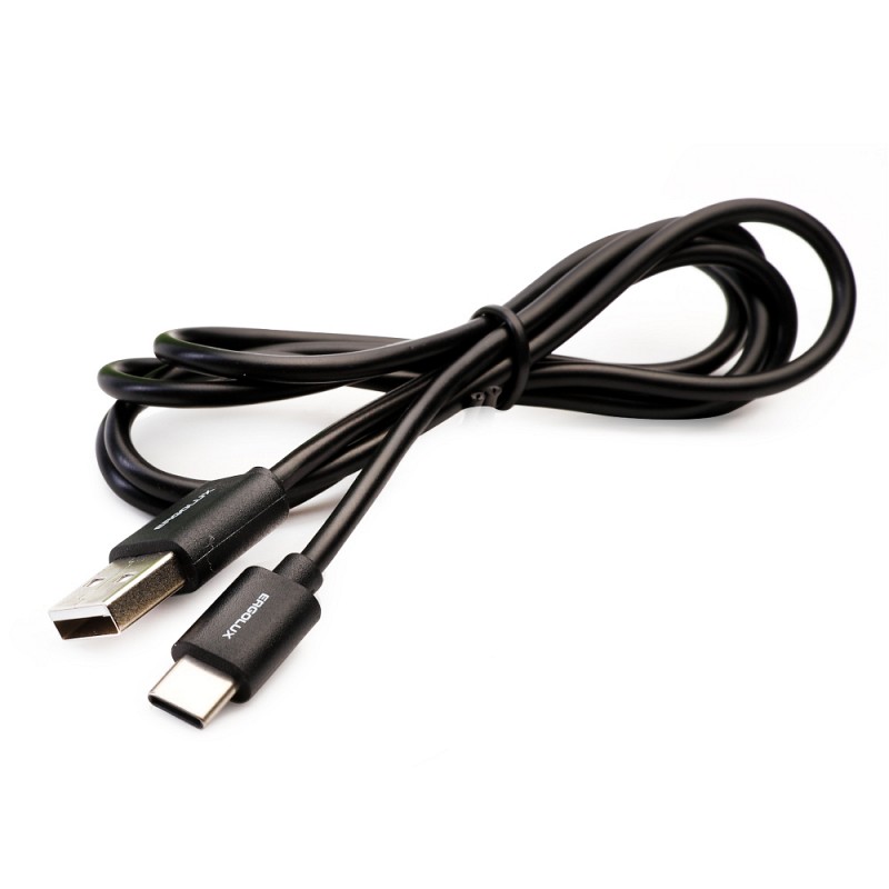 Аксессуар Ergolux USB - Type-C 3А 1.2m Black ELX-CDC02-C02