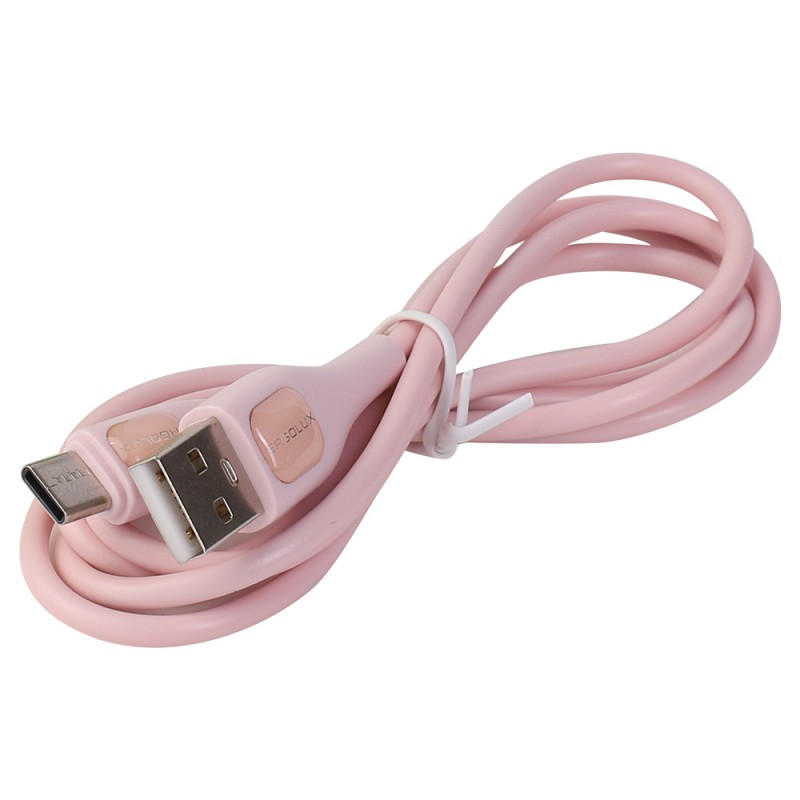 цена Аксессуар Ergolux USB - Type-C 3А 1.2m Pink ELX-CDC02-C14