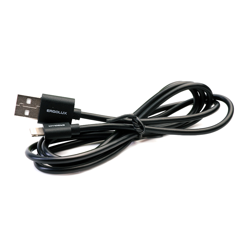 цена Аксессуар Ergolux USB - Lightning 3А 1.2m Black ELX-CDC03-C02