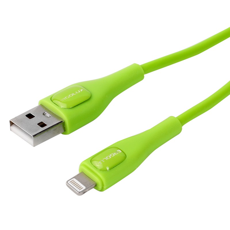 фото Аксессуар ergolux usb - lightning 3а 1.2m green elx-cdc03-c05