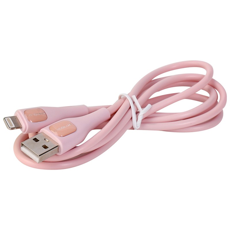 цена Аксессуар Ergolux USB - Lightning 3А 1.2m Pink ELX-CDC03-C14