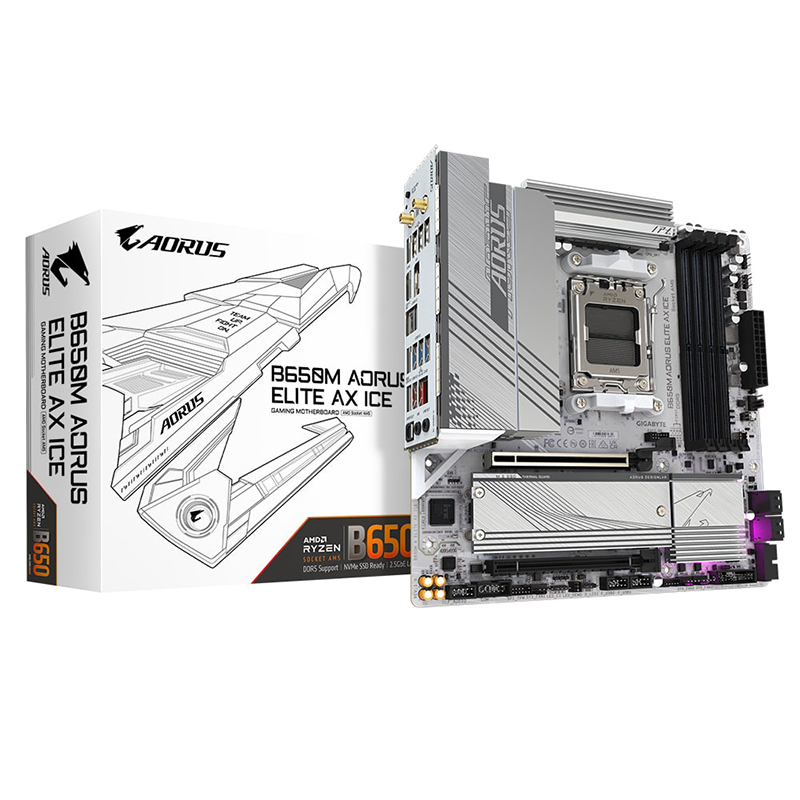 фото Материнская плата gigabyte b650m a elite ax ice