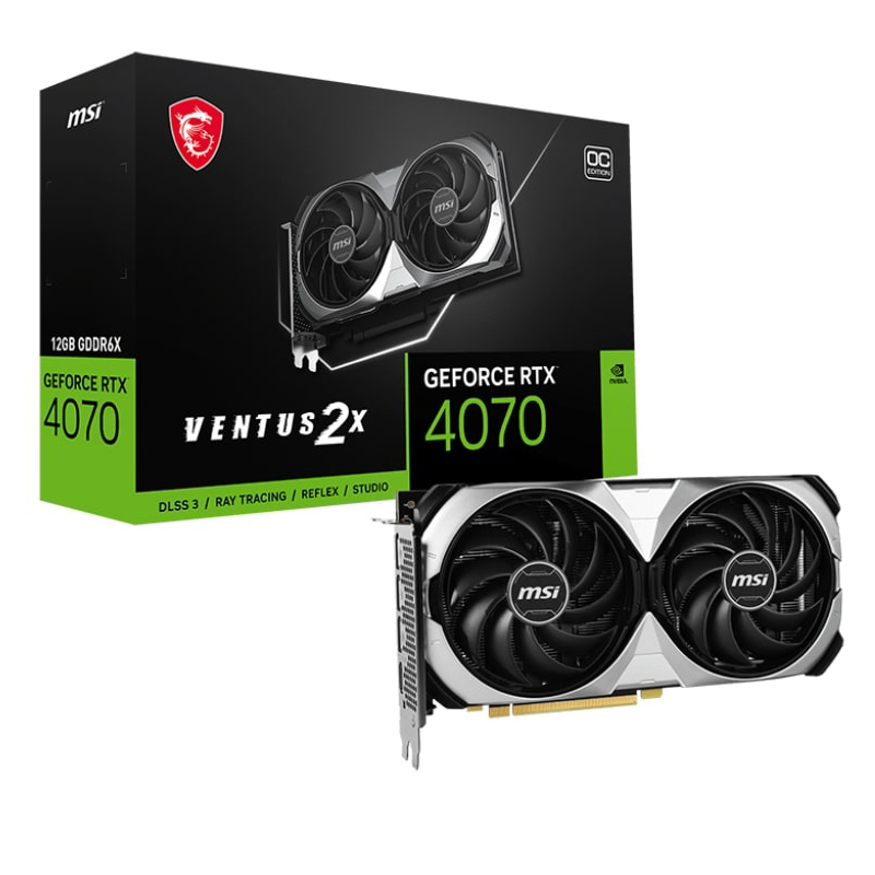 фото Видеокарта msi geforce rtx 4070 rtx 4070 ventus 2x 12g oc 2505mhz pci-e 4.0 12288mb 21000mhz 192-bit hdmi 3xdp rtx 4070 ventus 2x 12g