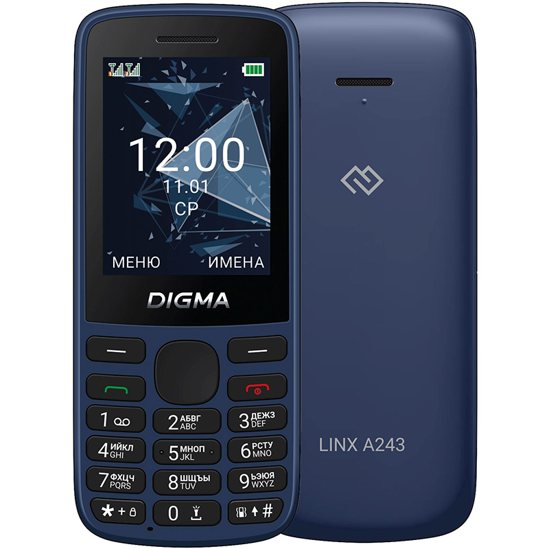 

Сотовый телефон Digma A243 Linx Dark Blue, A243 Linx