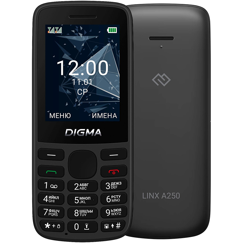 Сотовый телефон Digma A250 Linx Black
