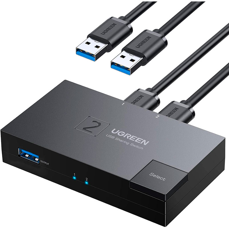 

Переключатель KVM Ugreen CM618 USB 3.0 Sharing Switcher Black 15149, CM618