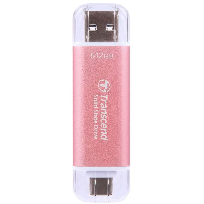 Твердотельный накопитель Transcend USB-A, USB-C 512Gb Pink TS512GESD310P твердотельный накопитель transcend usb a usb c 512gb pink ts512gesd310p