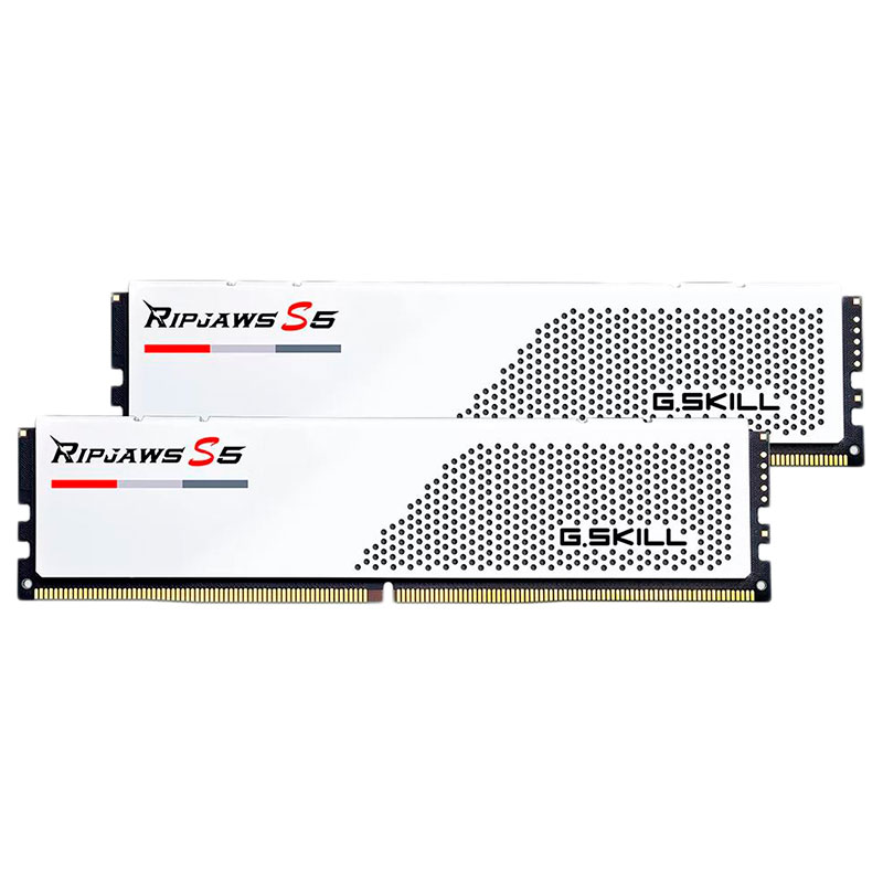 Модуль памяти G.Skill Ripjaws S5 DDR5 DIMM 5600MHz PC-44800 - 32Gb Kit (2x16Gb) F5-5600J2834F16GX2-RS5W модуль памяти g skill ripjaws s5 ddr5 dimm 6000mhz pc 48000 cl32 32gb kit 2x16gb white f5 6000j3238f16gx2 rs5w