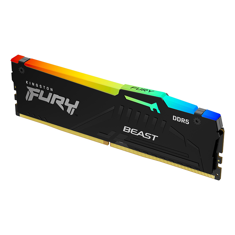 Модуль памяти Kingston Fury Beast RGB DDR5 DIMM 4800MHz PC38400 CL38 - 16Gb KF548C38BBA-16 модуль памяти kingston fury beast ddr5 dimm 5200mhz pc 41600 cl40 16gb kf552c40bb 16