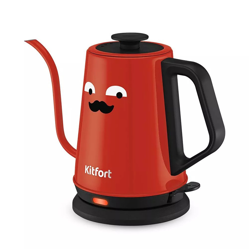 Чайник Kitfort KT-6194-1 1L Black-Red чайник для варки кофе kitfort кт 6194 3 черно лавандовый